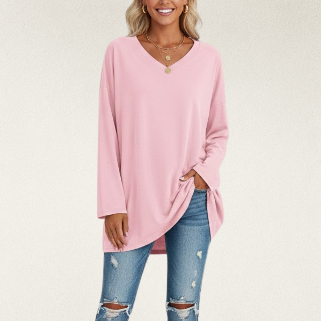 Willara l Women's V-Neck Full Sleeves Loose Jumper