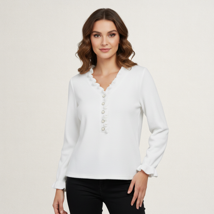 Willara l Women's Pearl Button Knitted Pullover