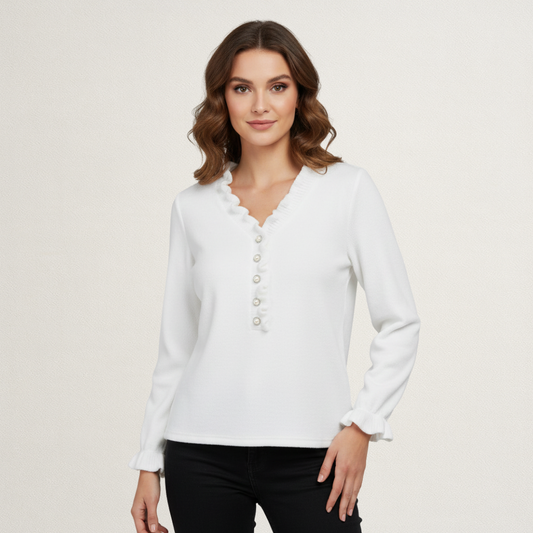 Willara l Women's Pearl Button Knitted Pullover