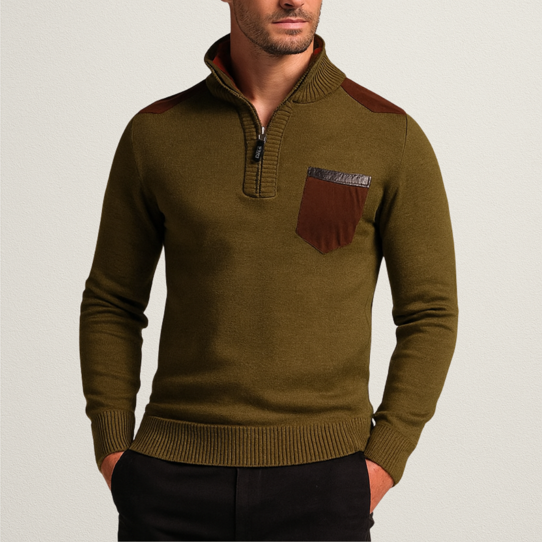 Willara | Men’s Knitted Half-Zip Jumper with High Collar