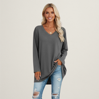 Willara l Women's V-Neck Full Sleeves Loose Jumper