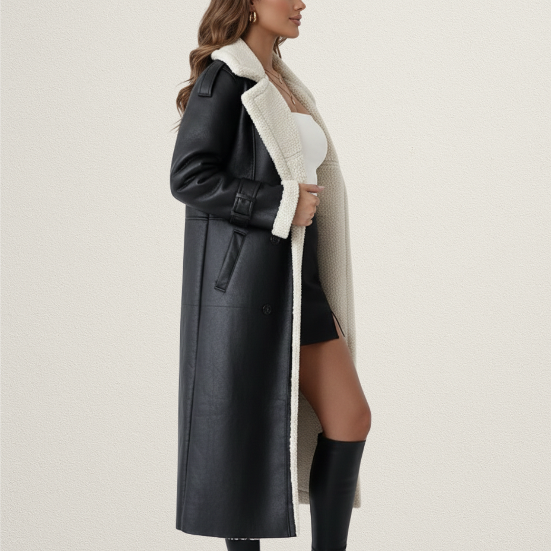 Willara l Women's Vintage Turn-Down Collar Belted Coat