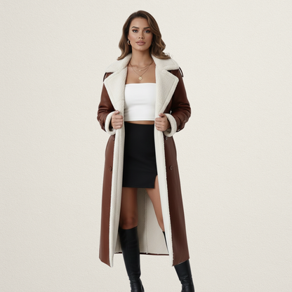 Willara l Women's Vintage Turn-Down Collar Belted Coat