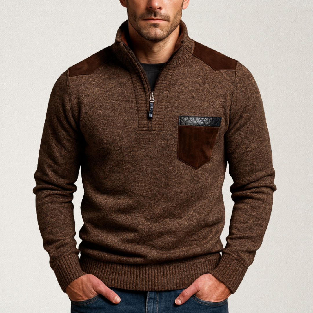 Willara | Men’s Knitted Half-Zip Jumper with High Collar