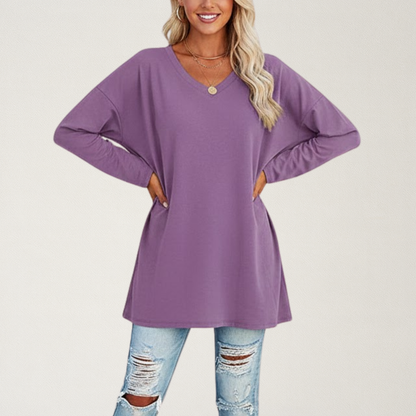 Willara l Women's V-Neck Full Sleeves Loose Jumper