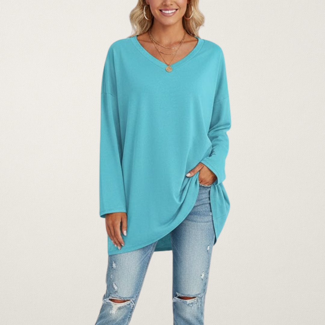 Willara l Women's V-Neck Full Sleeves Loose Jumper