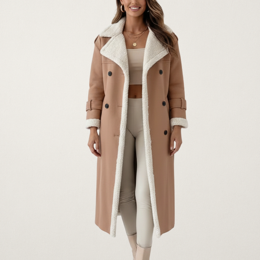 Willara l Women's Vintage Turn-Down Collar Belted Coat