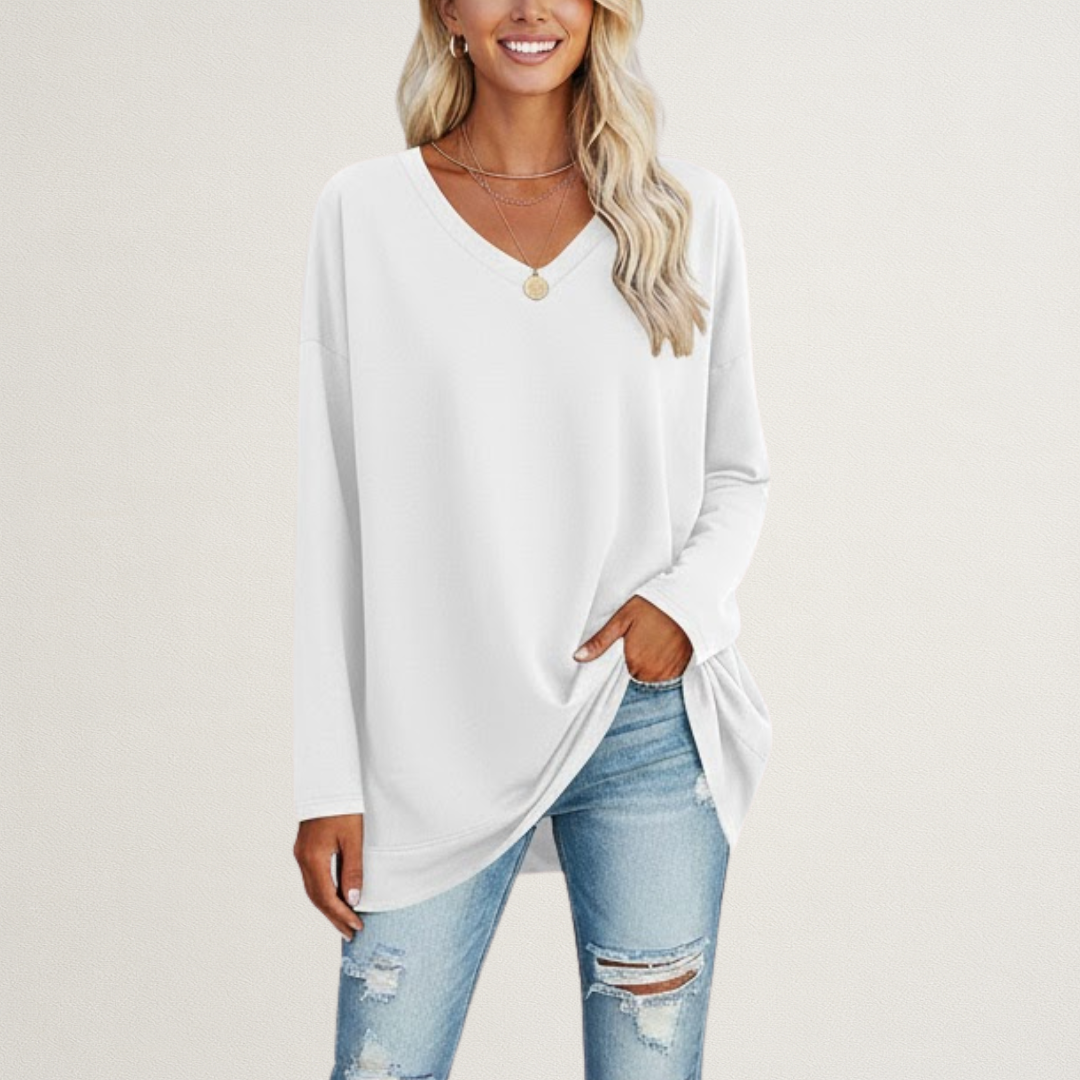 Willara l Women's V-Neck Full Sleeves Loose Jumper