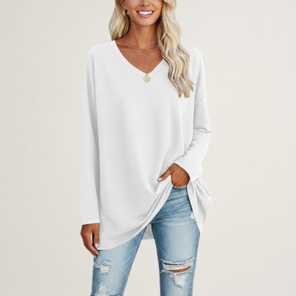 Willara l Women's V-Neck Full Sleeves Loose Jumper