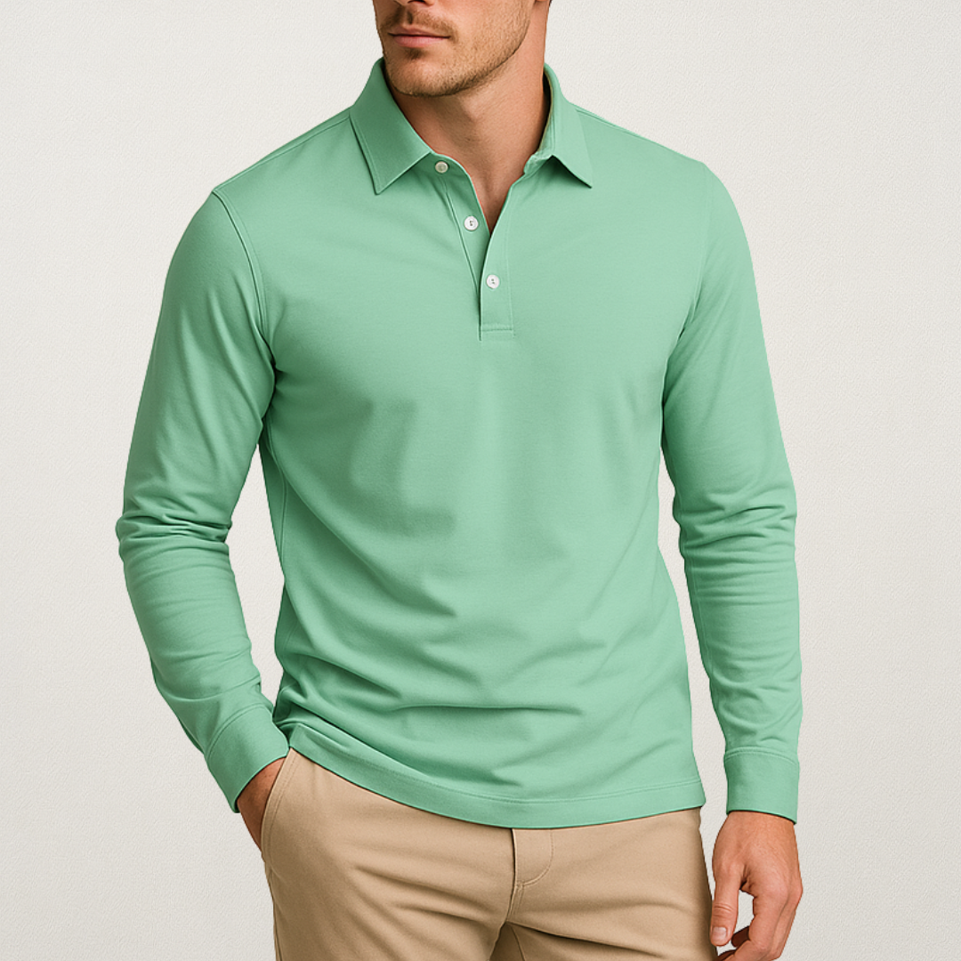 Willara | Men's Classic Long Sleeve Polo Shirt with Buttons