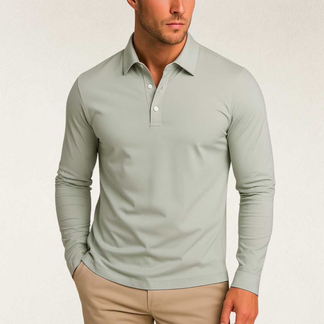 Willara | Men's Classic Long Sleeve Polo Shirt with Buttons