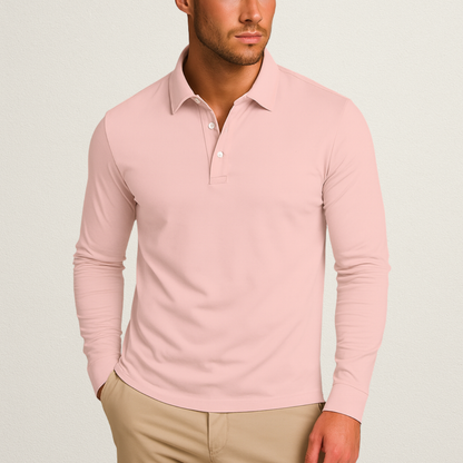 Willara | Men's Classic Long Sleeve Polo Shirt with Buttons