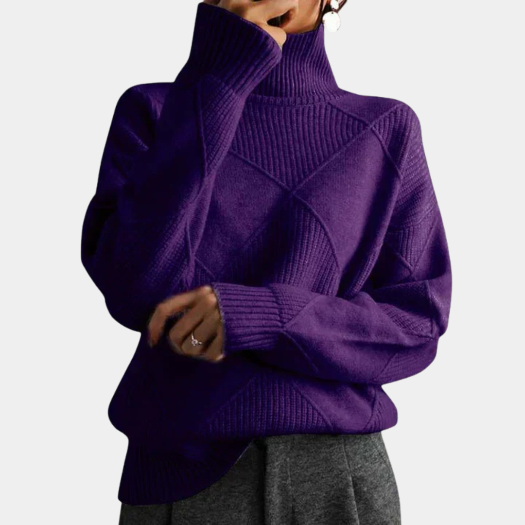Velmora | Women's High Collar Jumper