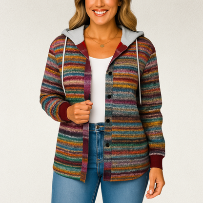 Willara l Women's Full Sleeves Checkered Drawstring Jacket