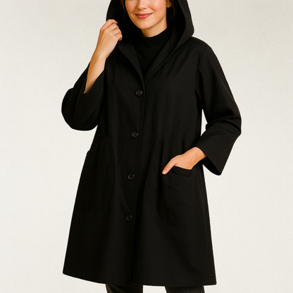 Willara l Women's Oversized Knee-Length Hooded Rain Jacket