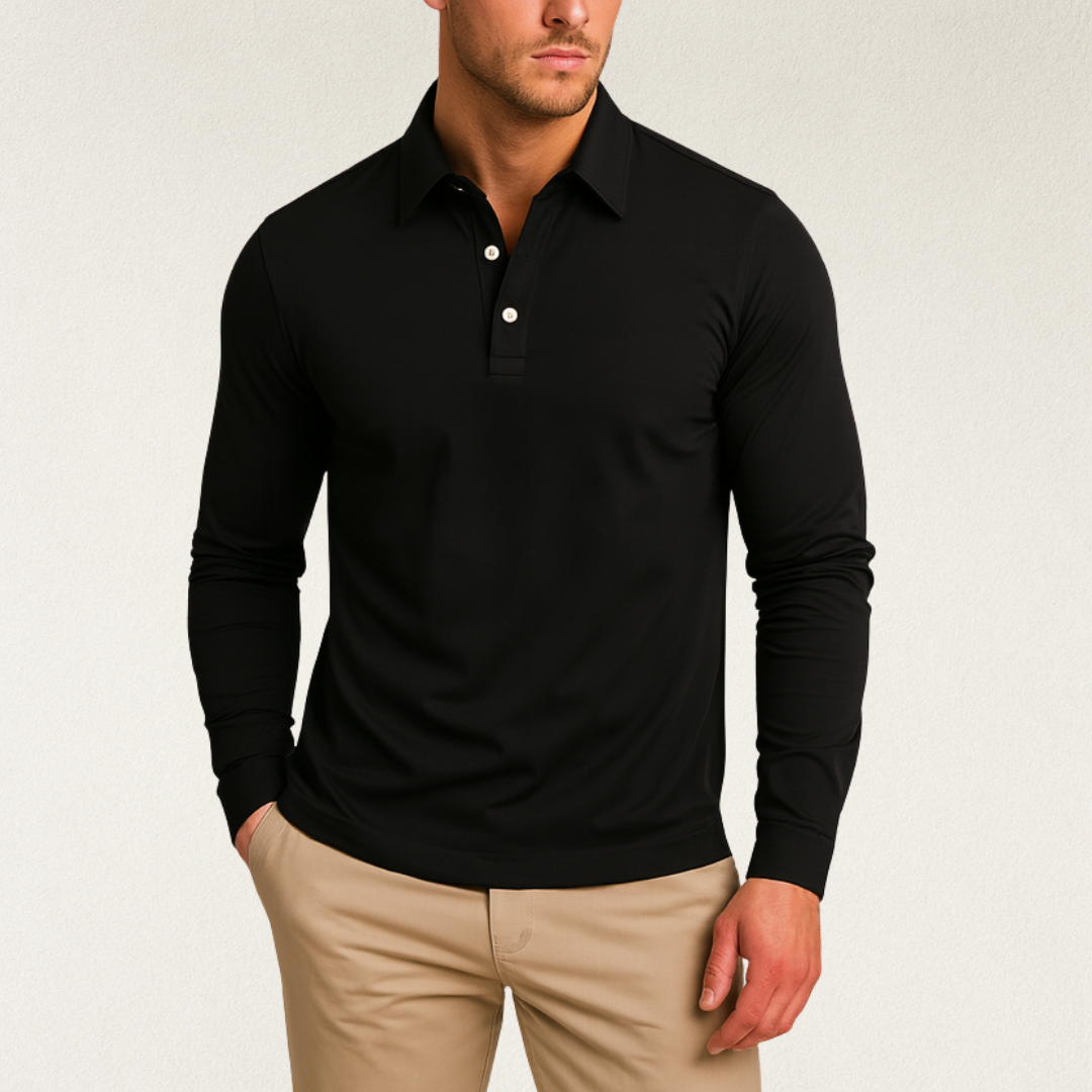 Willara | Men's Classic Long Sleeve Polo Shirt with Buttons
