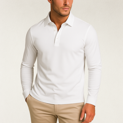 Willara | Men's Classic Long Sleeve Polo Shirt with Buttons