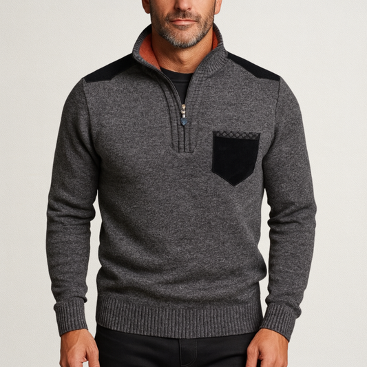 Willara | Men’s Knitted Half-Zip Jumper with High Collar